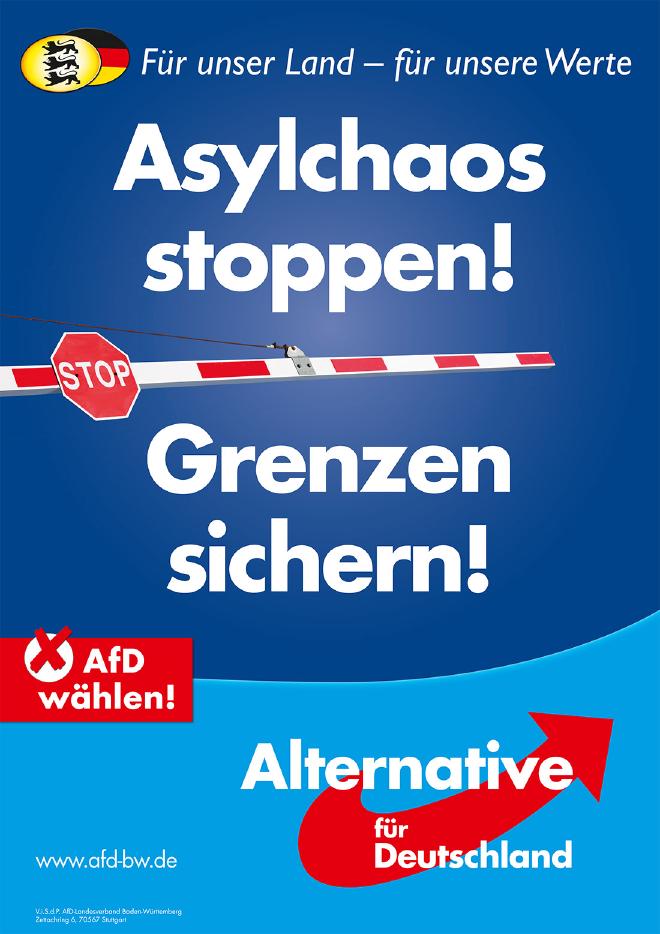 Abbildung 3: AfD Wahlplakat 2016 – Landtagswahl Baden-Württemberg